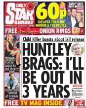 Daily Star Sunday (UK) Newspaper Front Page for 12 November 2017