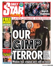 Daily Star Sunday front page for 12 November 2023