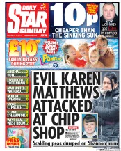 Daily Star Sunday (UK) Newspaper Front Page for 12 February 2017