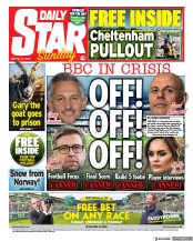 Daily Star Sunday front page for 12 March 2023