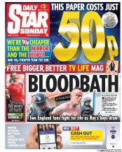 Daily Star Sunday (UK) Newspaper Front Page for 12 June 2016
