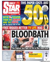 Daily Star Sunday (UK) Newspaper Front Page for 12 June 2016