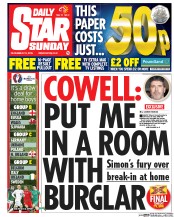Daily Star Sunday (UK) Newspaper Front Page for 13 December 2015