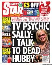 Daily Star Sunday (UK) Newspaper Front Page for 13 February 2022