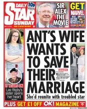 Daily Star Sunday (UK) Newspaper Front Page for 13 May 2018