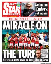 Daily Star Sunday (UK) Newspaper Front Page for 13 June 2021