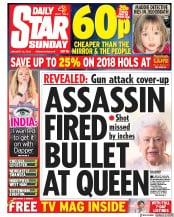 Daily Star Sunday (UK) Newspaper Front Page for 14 January 2018