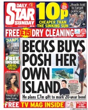 Daily Star Sunday (UK) Newspaper Front Page for 14 May 2017