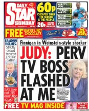 Daily Star Sunday (UK) Newspaper Front Page for 15 October 2017