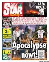 Daily Star Sunday front page for 15 October 2023