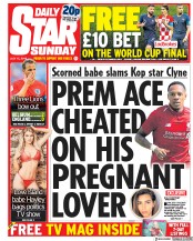Daily Star Sunday (UK) Newspaper Front Page for 15 July 2018