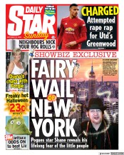 Daily Star Sunday (UK) Newspaper Front Page for 16 October 2022