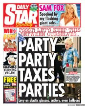 Daily Star Sunday front page for 16 January 2022