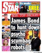 Daily Star Sunday (UK) Newspaper Front Page for 16 July 2023