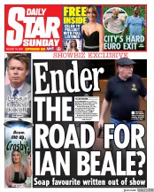 Daily Star Sunday (UK) Newspaper Front Page for 16 August 2020