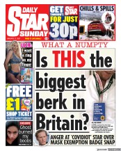 Daily Star Sunday (UK) Newspaper Front Page for 17 January 2021