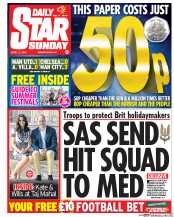 Daily Star Sunday (UK) Newspaper Front Page for 17 April 2016