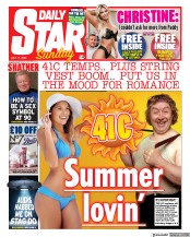 Daily Star Sunday (UK) Newspaper Front Page for 17 July 2022
