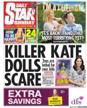 Daily Star Sunday (UK) Newspaper Front Page for 18 November 2018