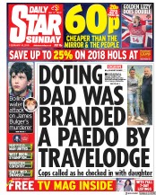 Daily Star Sunday (UK) Newspaper Front Page for 18 February 2018