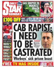 Daily Star Sunday (UK) Newspaper Front Page for 18 March 2018