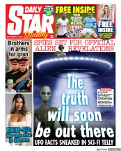 Daily Star Sunday (UK) Newspaper Front Page for 18 September 2022