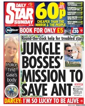 Daily Star Sunday (UK) Newspaper Front Page for 19 November 2017