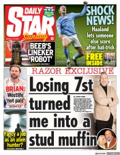 Daily Star Sunday (UK) Newspaper Front Page for 19 March 2023