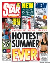 Daily Star Sunday (UK) Newspaper Front Page for 19 May 2019