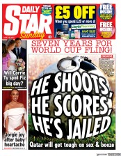 Daily Star Sunday (UK) Newspaper Front Page for 19 June 2022