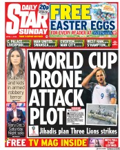 Daily Star Sunday (UK) Newspaper Front Page for 1 April 2018