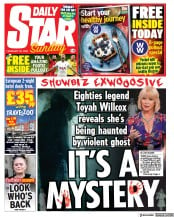 Daily Star Sunday front page for 20 February 2022