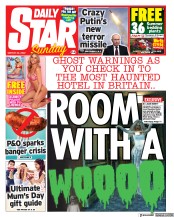 Daily Star Sunday (UK) Newspaper Front Page for 20 March 2022