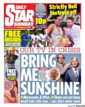 Daily Star Sunday (UK) Newspaper Front Page for 20 September 2020