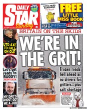 Daily Star Sunday (UK) Newspaper Front Page for 21 November 2021