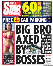 Daily Star Sunday (UK) Newspaper Front Page for 21 January 2018