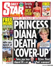 Daily Star Sunday (UK) Newspaper Front Page for 21 August 2022