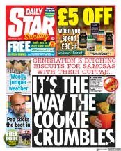 Daily Star Sunday front page for 22 January 2023