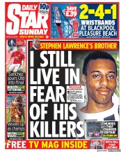 Daily Star Sunday (UK) Newspaper Front Page for 22 April 2018