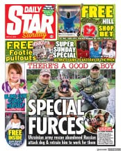 Daily Star Sunday front page for 22 May 2022