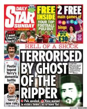 Daily Star Sunday (UK) Newspaper Front Page for 22 August 2021