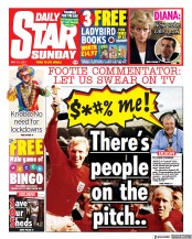 Daily Star Sunday (UK) Newspaper Front Page for 23 May 2021