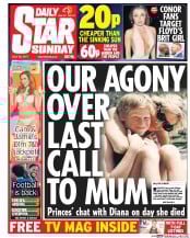 Daily Star Sunday (UK) Newspaper Front Page for 23 July 2017