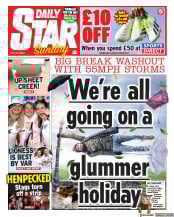 Daily Star Sunday front page for 23 July 2023