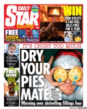 Daily Star Sunday (UK) Newspaper Front Page for 24 October 2021