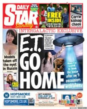 Daily Star Sunday (UK) Newspaper Front Page for 24 April 2022