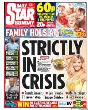 Daily Star Sunday (UK) Newspaper Front Page for 24 September 2017