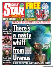 Daily Star Sunday (UK) Newspaper Front Page for 24 September 2023
