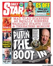 Daily Star Sunday front page for 25 June 2023