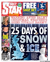 Daily Star Sunday (UK) Newspaper Front Page for 26 December 2021